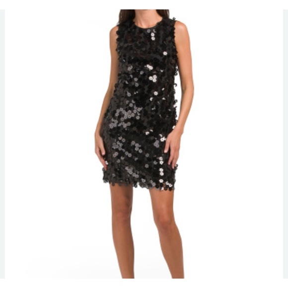 White House Black Market square sequins party shift mini dress NWT